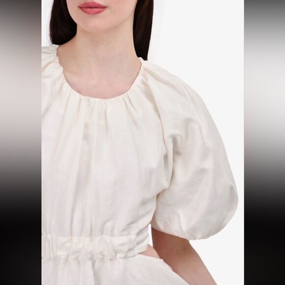 New AJE Mimosa Cutout Linen:Silk Mini White Dress Small - Picture 3 of 14